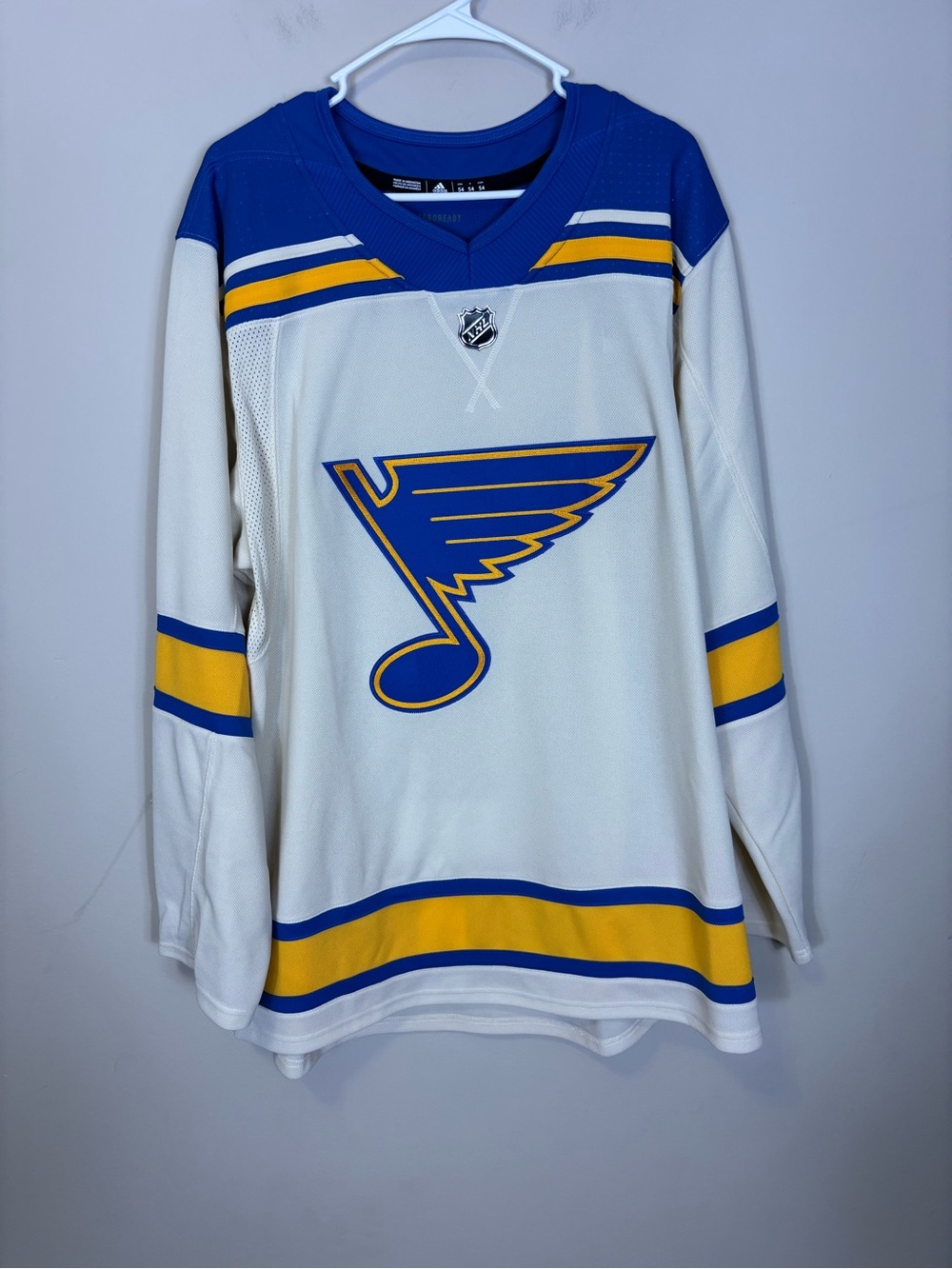 NHL St. Louis Blues White & Blue Hockey Jersey Men’s 54 = XL